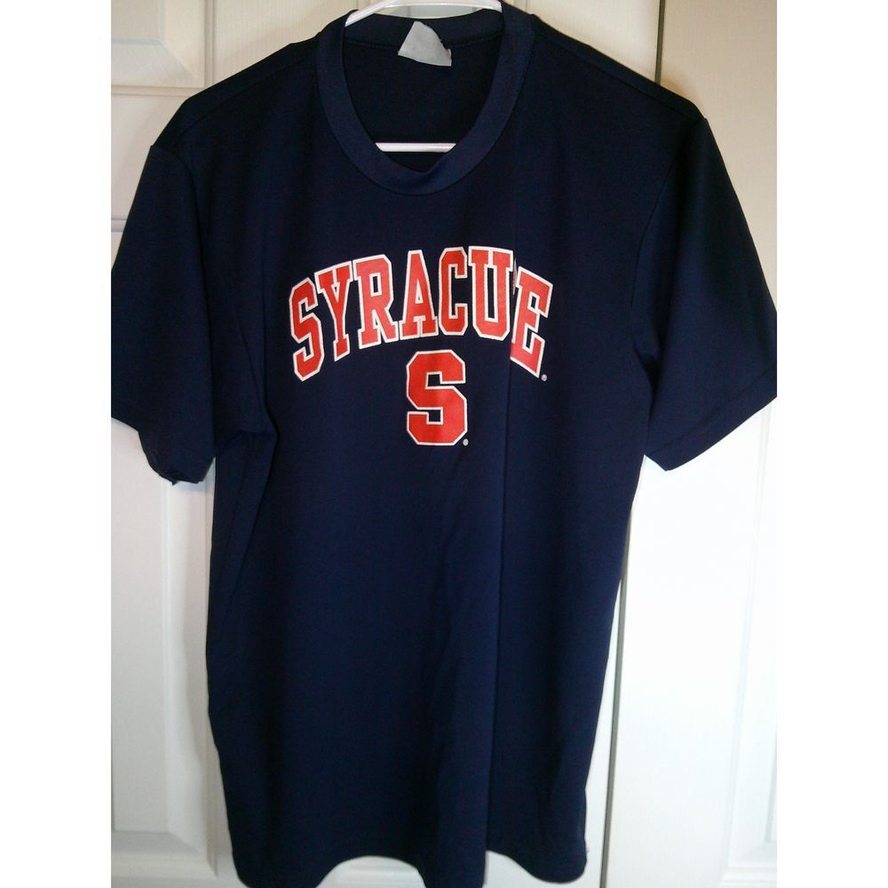 Vintage Syracuse University Navy Blue Athletic T-Shirt College Sports Fan Large‎